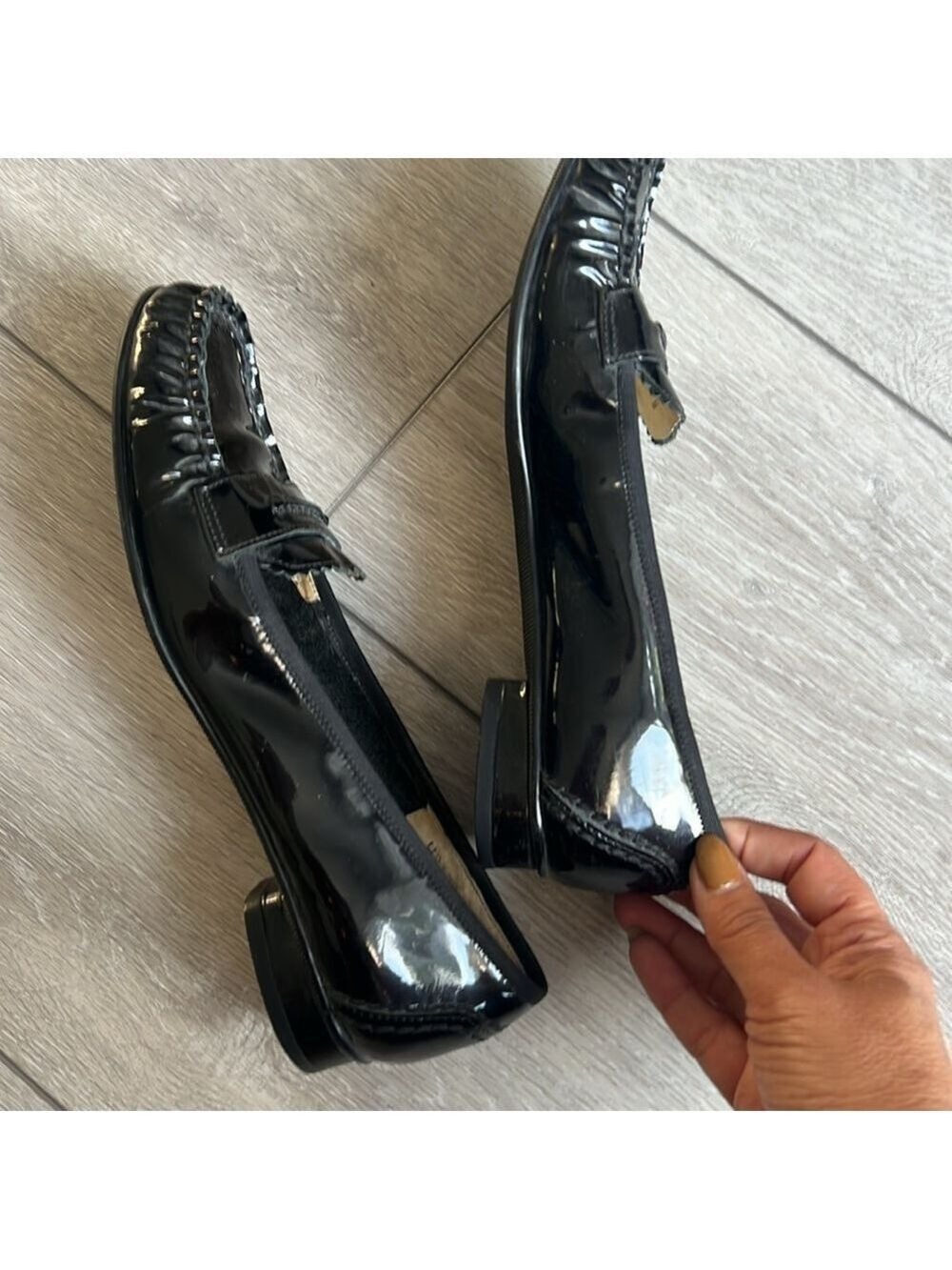 Ros Hommeeson black patent leather penny style classic slip on loafers size 6 - Picture 9 of 10
